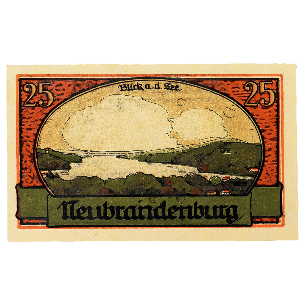 Banknote, Germany, Neubrandenburg Stadt, 25 Pfennig, paysage 5, 1921