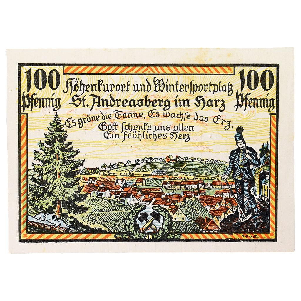 Banknote, Germany, St Andreasberg, 100 Pfennig, paysage 1, 1921, 1921-10-01