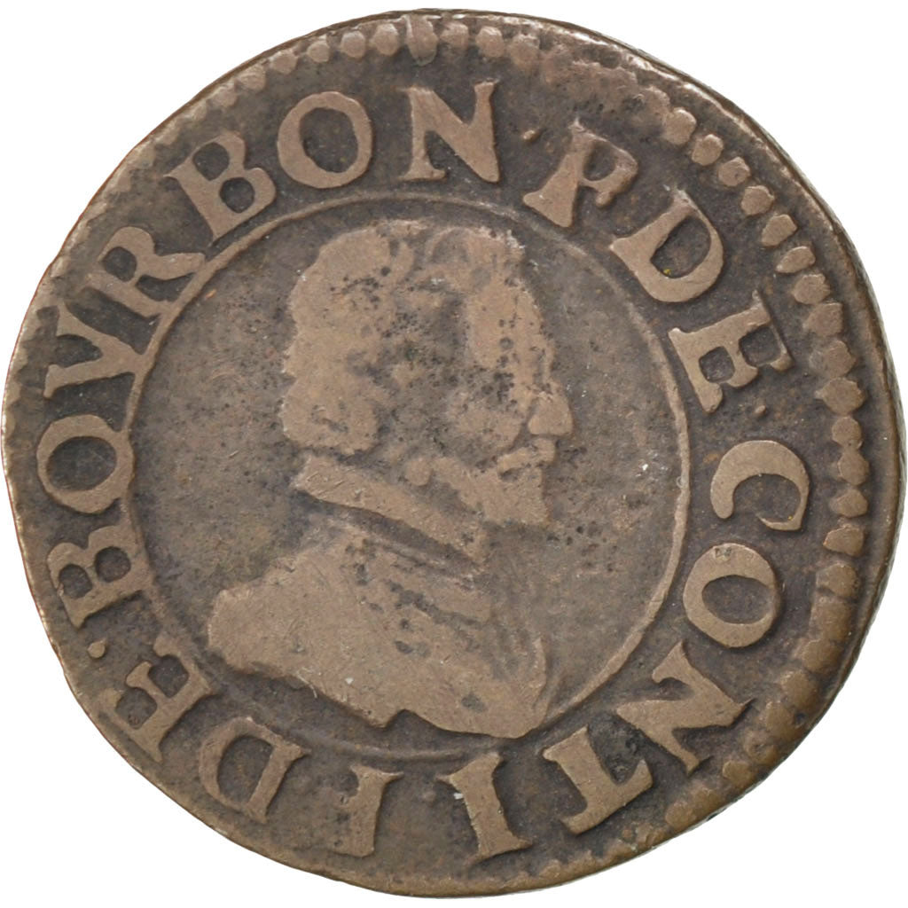 FRENCH STATES, 2 Deniers, Tournois, KM #5, VF(30-35), Copper, CGKL #674, 2.02