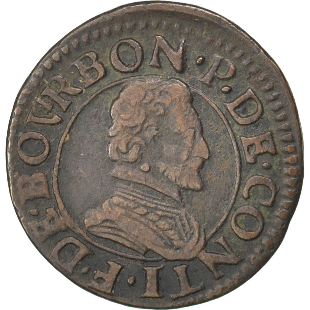 FRENCH STATES, 2 Deniers, Tournois, KM #5, EF(40-45), Copper, CGKL #674, 2.29
