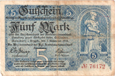 Niemcy, Annaberg Amtshauptmannschaft, 5 Mark, 1918-11-01, AU(55-58)