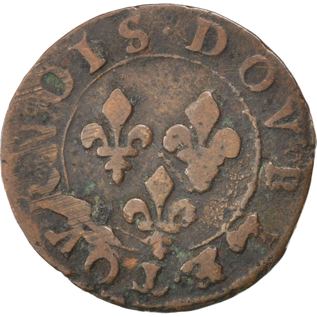 Coin, FRENCH STATES, CHATEAU-RENAUD, 2 Deniers, Tournois, EF(40-45), Copper