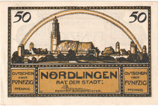 Banconote, Germania, Nordlingen, 50 Pfennig, Village 3, 1918, 1918-10-02, FDS