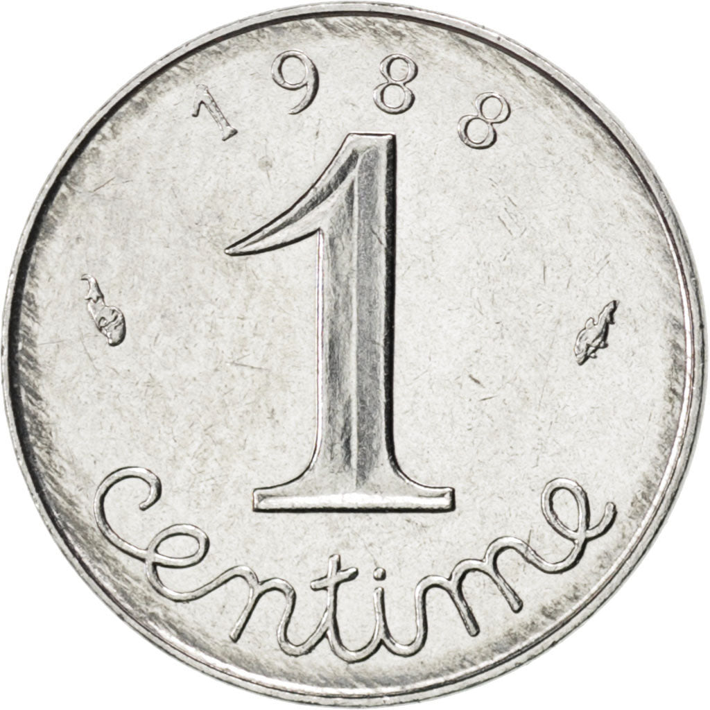 FRANCE, Épi, Centime, 1988, Paris, KM #928, MS(63), Stainless Steel, 15, Gadoury
