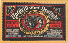 Banconote, Germania, Neustadt Stadt, 75 Pfennig, paysage, 1921, 1921-11-24, SPL