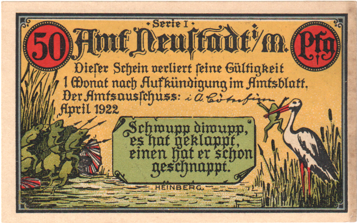 Geldschein, Deutschland, Neustadt Stadt, 50 Pfennig, paysage, 1922, VZ+