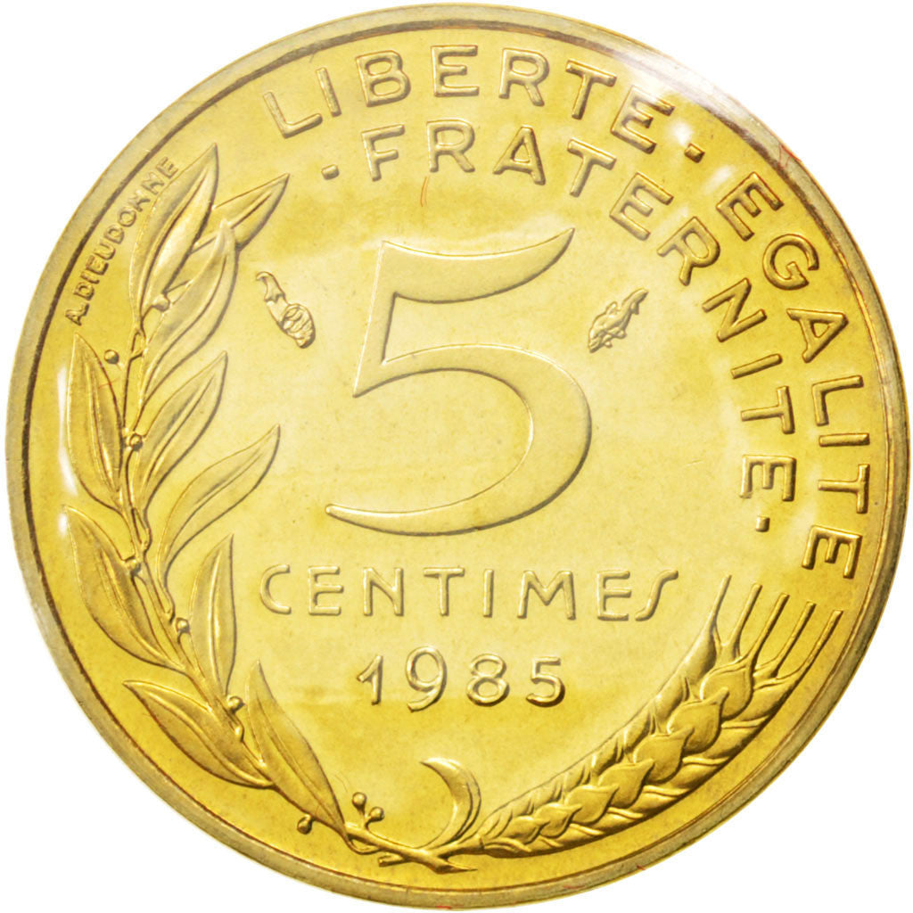 Moneta, Francia, Marianne, 5 Centimes, 1985, FDC, Alluminio-bronzo, KM:933