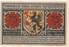 Banconote, Germania, Neustettin, 75 Pfennig, paysage, 1921, 1921-11-15, SPL