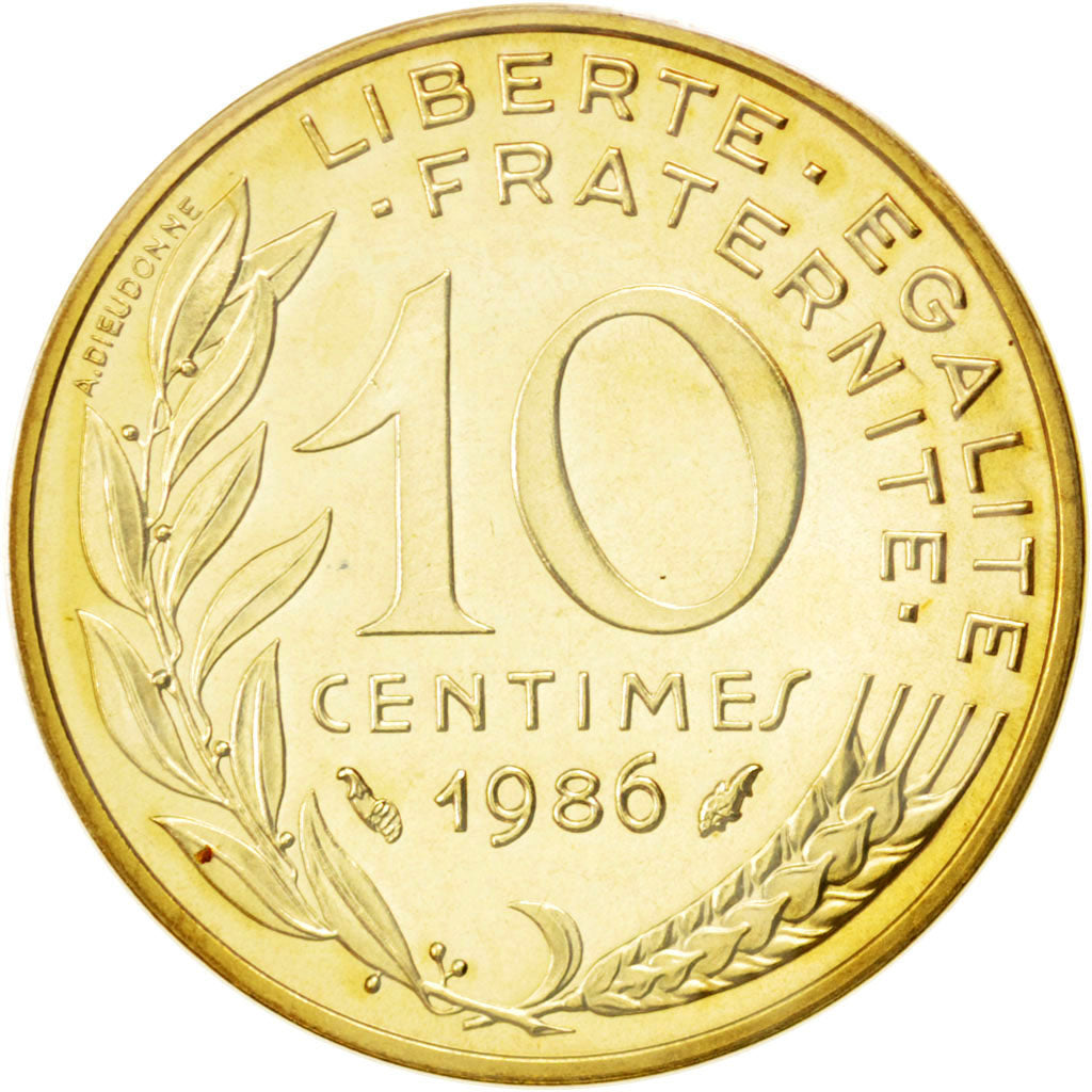 Vème République, 10 Centimes Marianne, 1986, KM 929