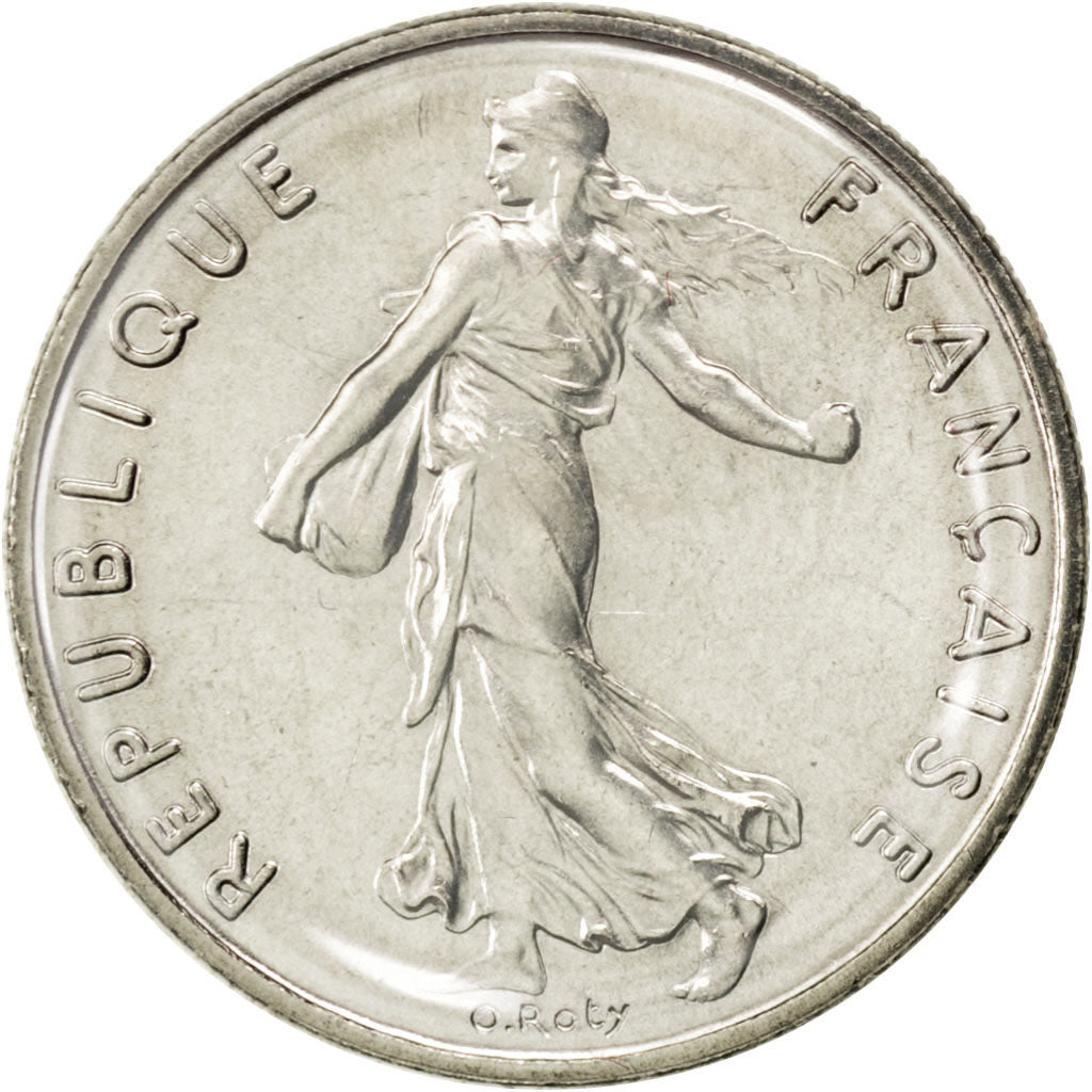 FRANCE, Semeuse, 1/2 Franc, 1986, Paris, KM #931.1, MS(65-70), Nickel, 19.5,...