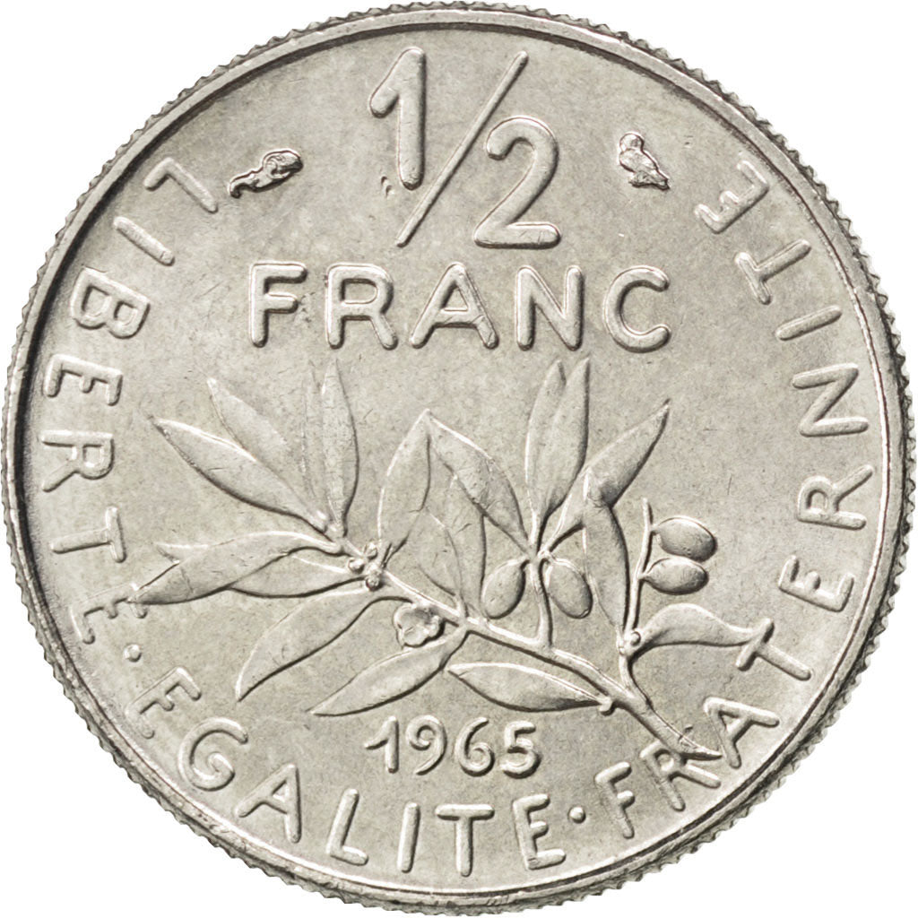 Vème République, 1/2 Franc Semeuse, 1965, KM 931.1 