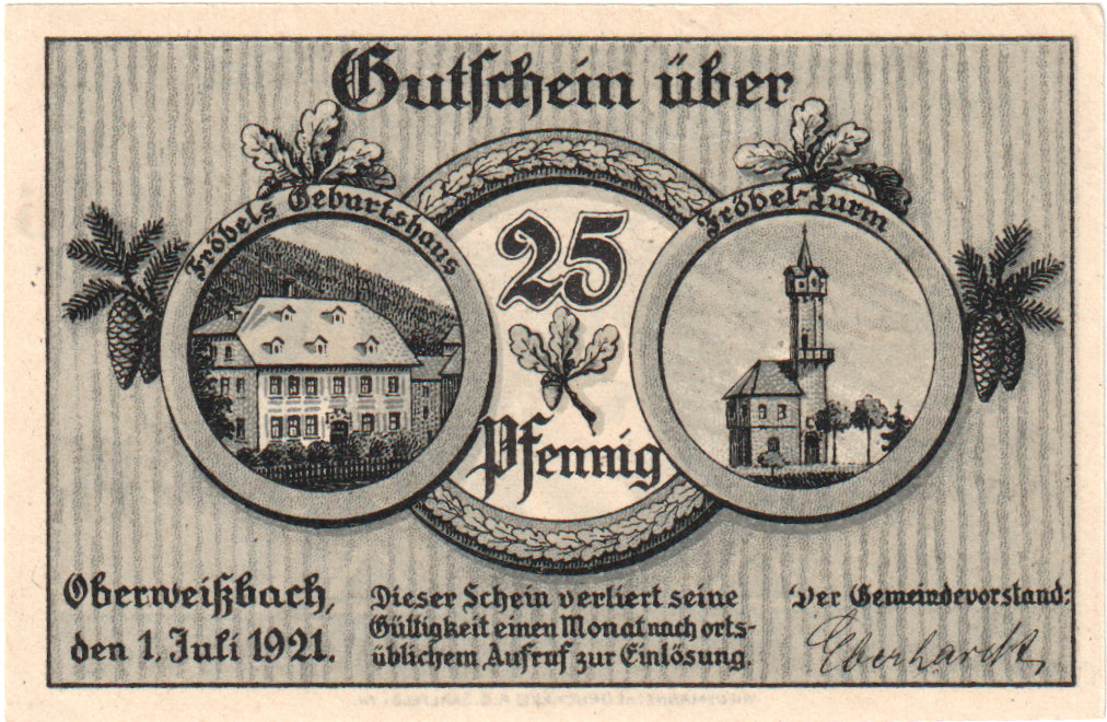 Banknote, Germany, Oberweißbach, Cursdorf Deesbach und Lichtenhain Gemeinden