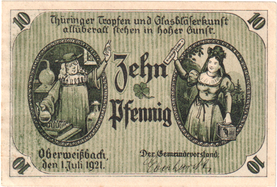 Banknote, Germany, Oberweißbach, Cursdorf Deesbach und Lichtenhain Gemeinden