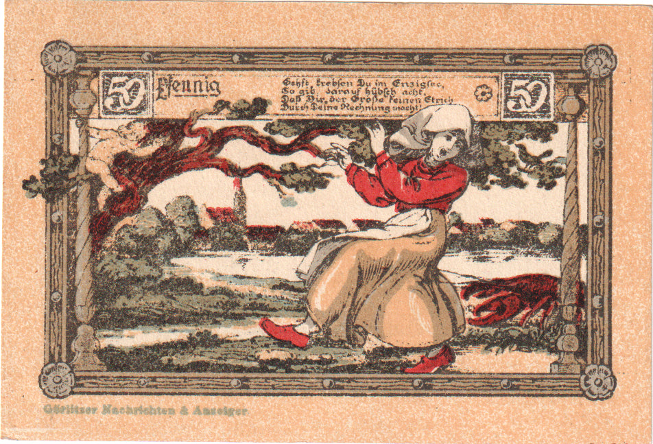 Banknote, Germany, Norenberg, 50 Pfennig, personnage, 1921, UNC(60-62)