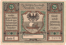 Banknote, Germany, Neusalz, 25 Pfennig, personnage, 1922, UNC(60-62), Mehl:960.1