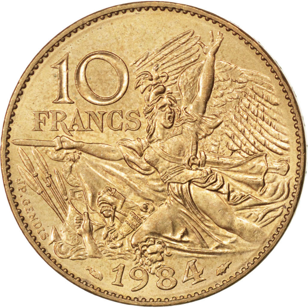 FRANCE, François Rude, 10 Francs, 1984, KM #954, MS(63), Nickel-Bronze, 26, G...