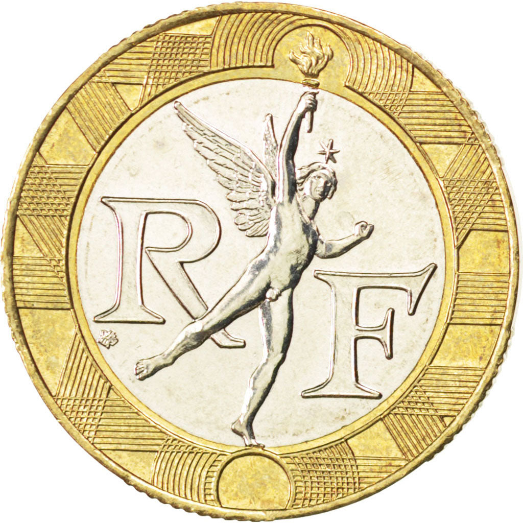 FRANCE, Génie, 10 Francs, 2000, KM #964.1, MS(63), Bi-Metallic, 23, Gadoury #827