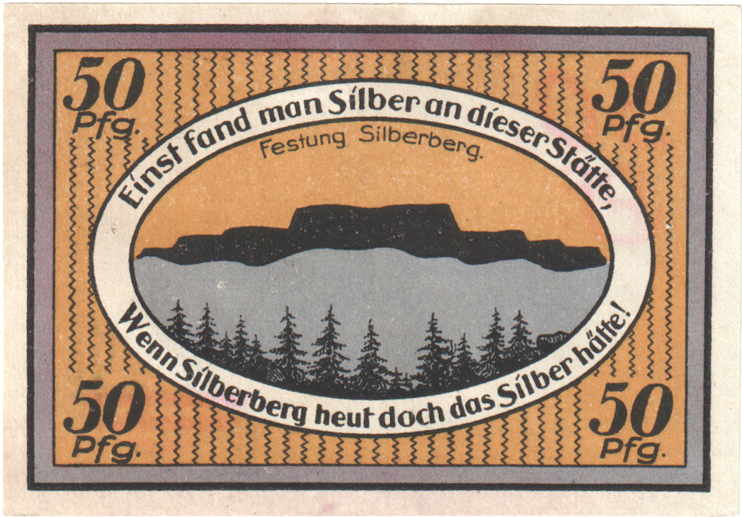 Banknote, Germany, Silberberg, 50 Pfennig, paysage, 1921, 1921-05-01
