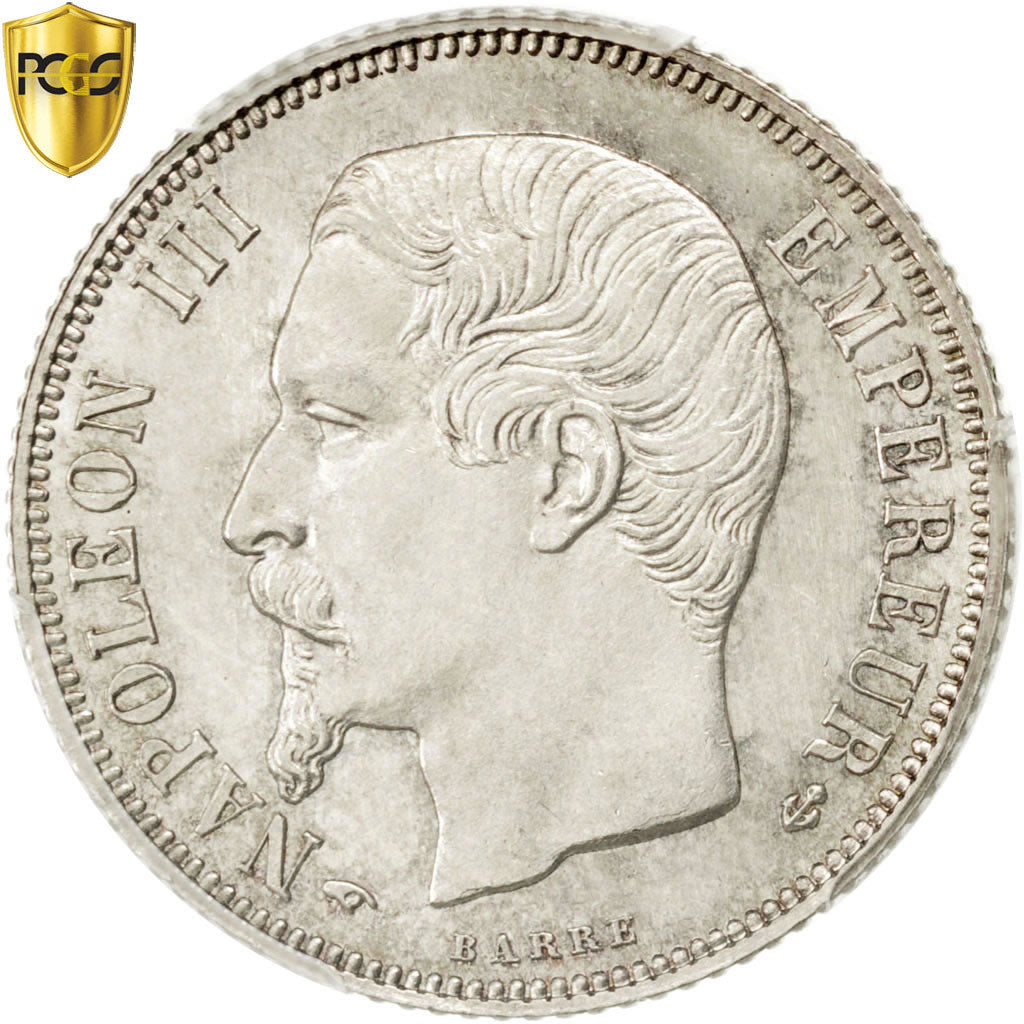 Coin, France, Napoleon III, Napoléon III, Franc, 1859, Paris, PCGS, MS64