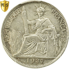 Munten, FRANS INDO-CHINA, 20 Cents, 1937, Paris, PCGS, AU Details, PR, Zilver