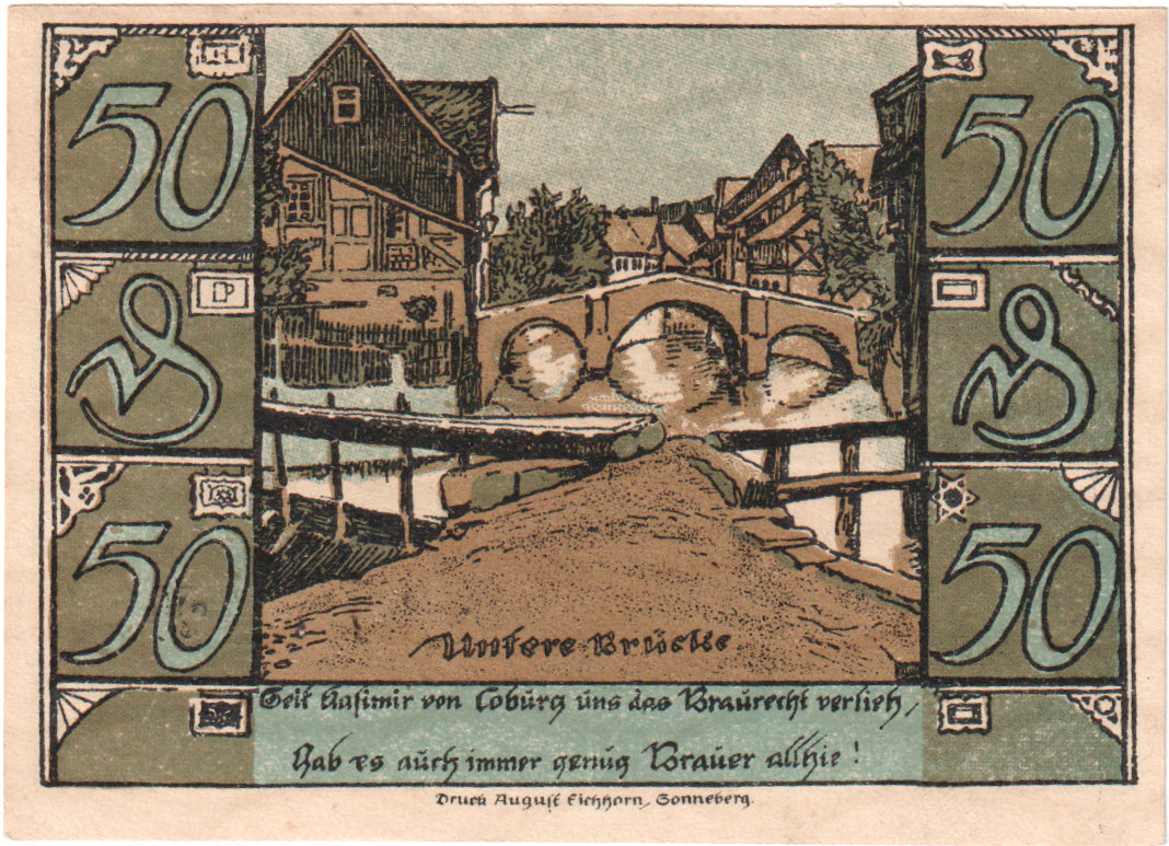 Banknote, Germany, Oberlind Gemeinde, 50 Pfennig, paysage 5, 1921, UNC(63)