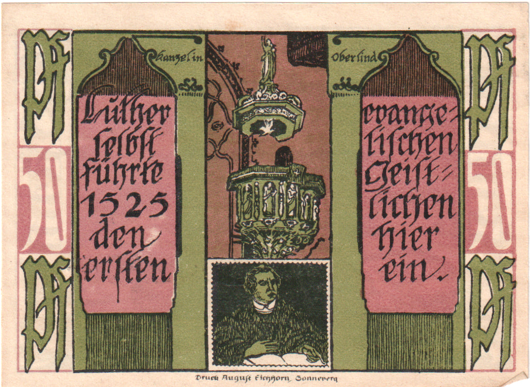 Banknote, Germany, Oberlind Gemeinde, 50 Pfennig, paysage 7, 1921, UNC(63)