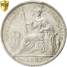 Coin, FRENCH INDO-CHINA, 20 Cents, 1937, Paris, PCGS, MS62, MS(60-62), Silver