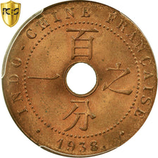 Coin, FRENCH INDO-CHINA, Cent, 1938, Paris, PCGS, MS65RD, MS(65-70), Bronze