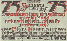 Banknote, Germany, Oberammergau Gemeinde, 75 Pfennig, squelette 1, 1921