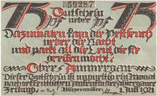Banknote, Germany, Oberammergau Gemeinde, 75 Pfennig, squelette 5, 1921