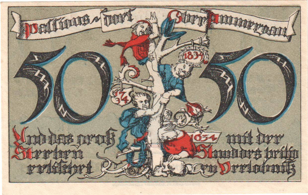 Banknote, Germany, Oberammergau Gemeinde, 50 Pfennig, personnage 3, 1921