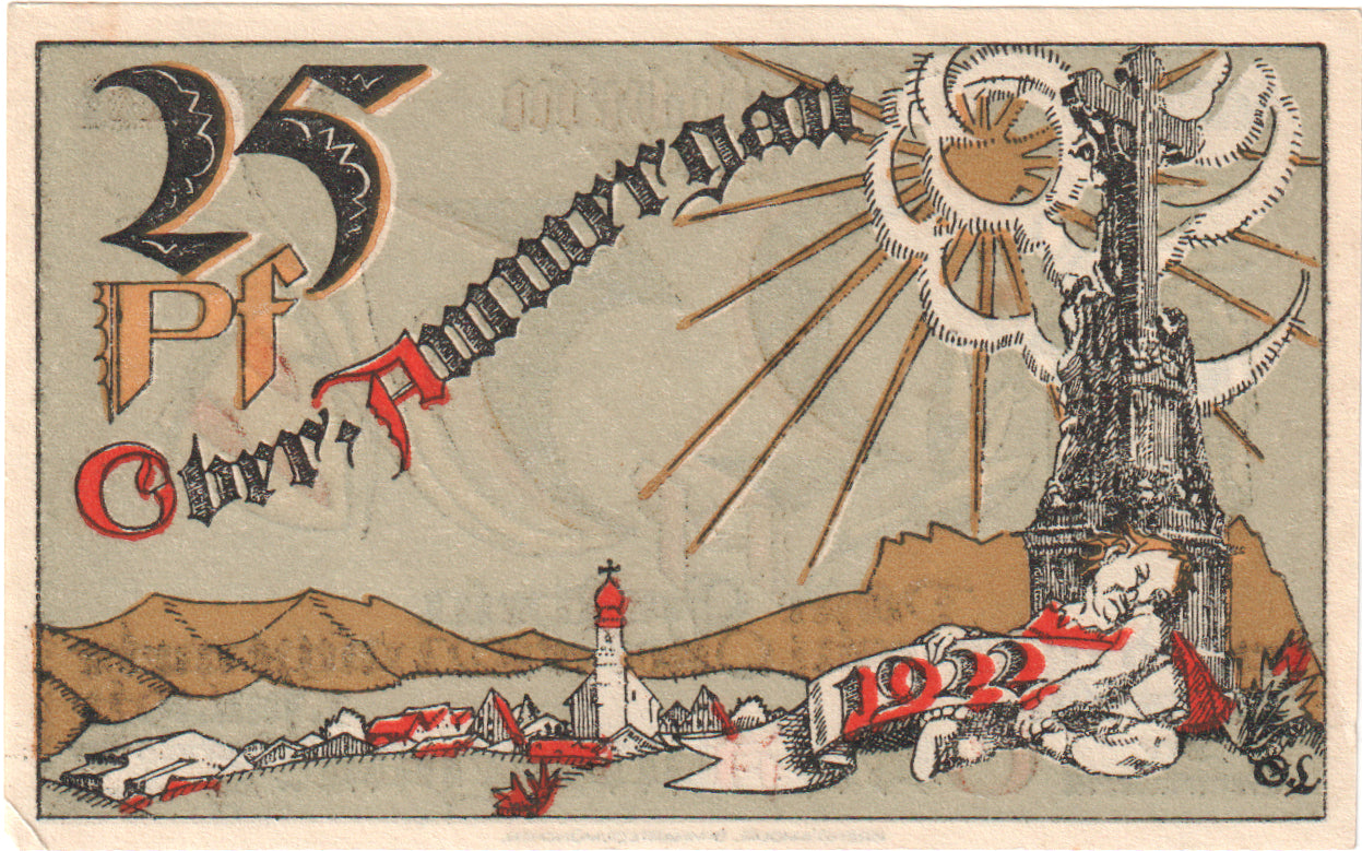 Banknote, Germany, Oberammergau Gemeinde, 25 Pfennig, paysage 2, 1921