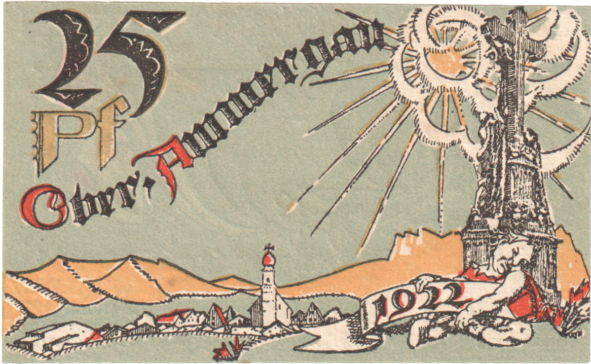 Banknote, Germany, Oberammergau Gemeinde, 25 Pfennig, paysage 3, 1921
