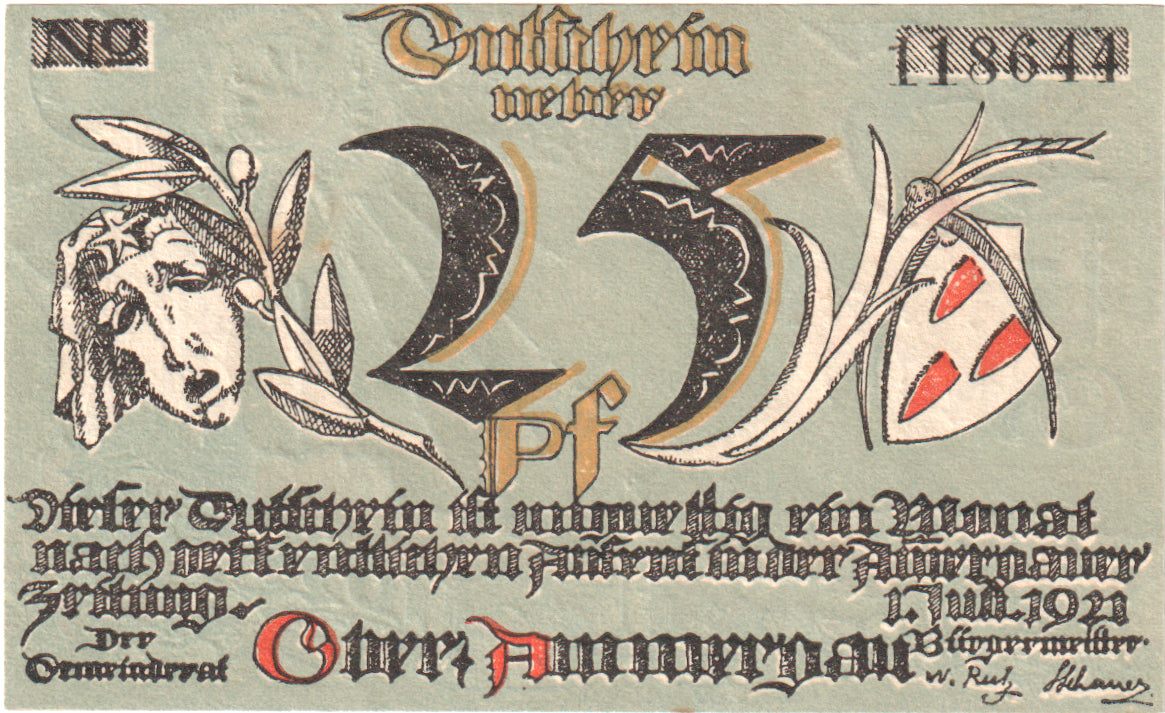 Banknote, Germany, Oberammergau Gemeinde, 25 Pfennig, paysage 3, 1921