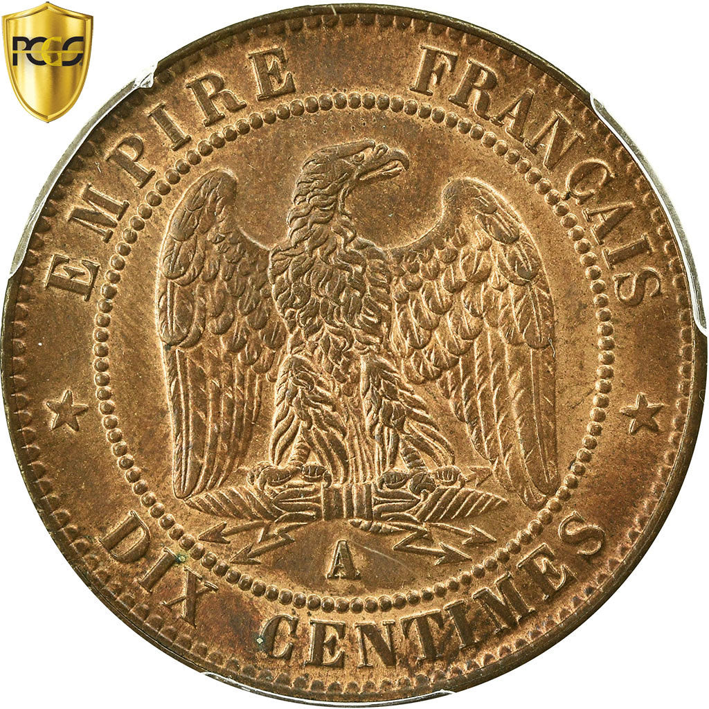 Coin, France, Napoleon III, Napoléon III, 10 Centimes, 1857, Paris, PCGS