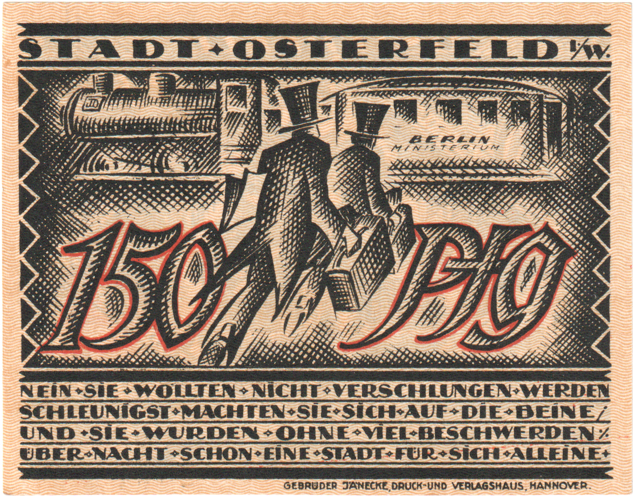 Banknote, Germany, Osterfeld, 150 Pfennig, personnage, 1921, 1921-12-15