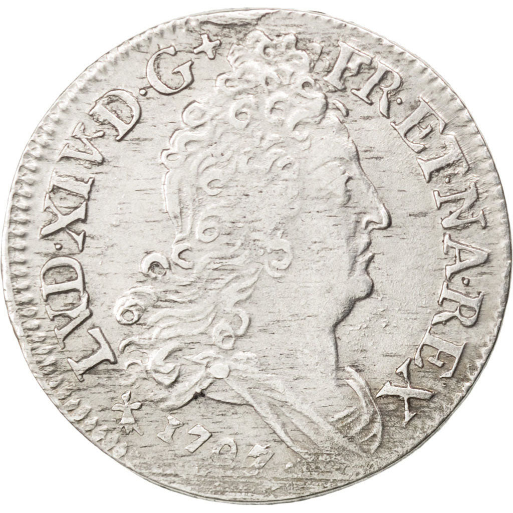 Francia, Louis XIV, 10 Sols aux couronnes de Metz, 10 Sols-1/8 Ecu, 1707, Met...
