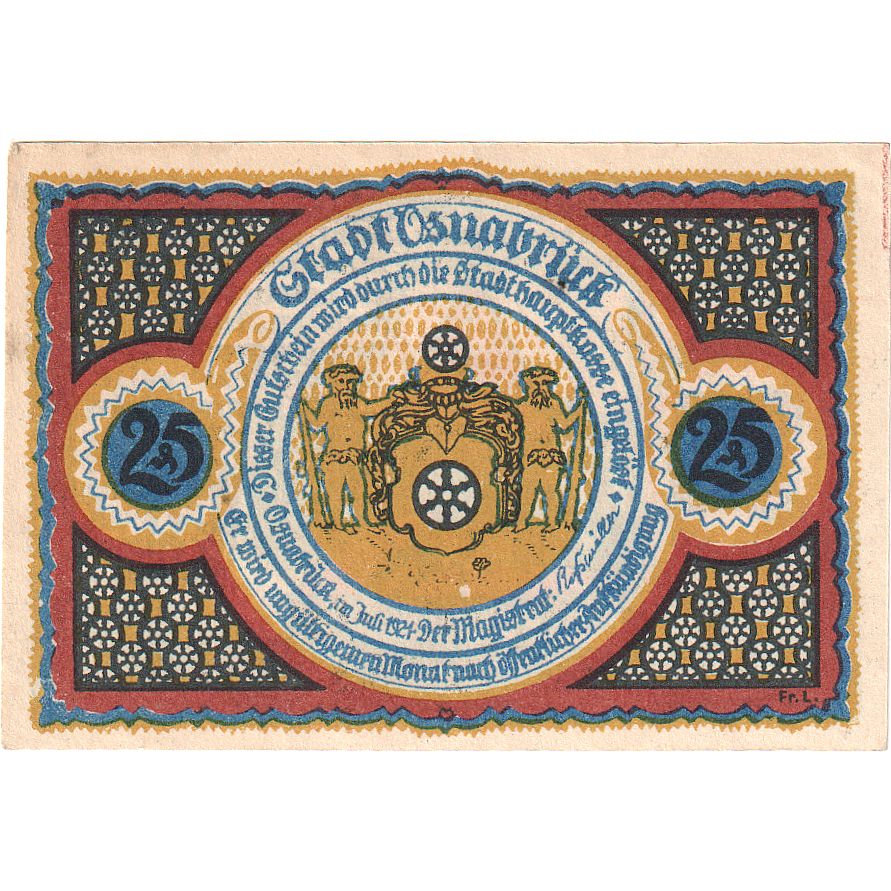 Banconote, Germania, Osnabruck, 25 Pfennig, maison 1, 1921, SPL, Mehl:1032.1