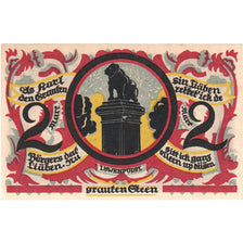 Banknote, Germany, Osnabruck, 2 Mark, monument 1, 1921, UNC(63), Mehl:1032.1