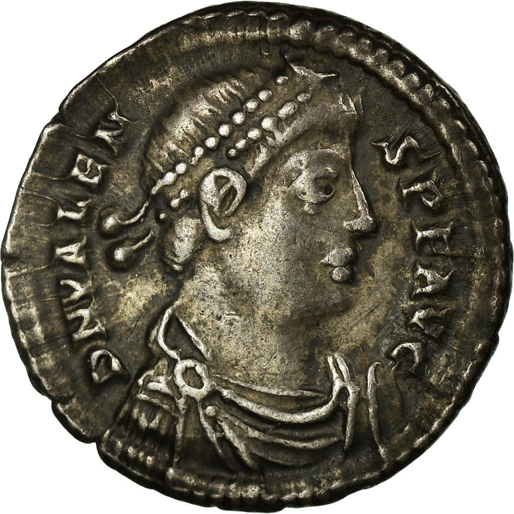 Coin, Valens, Siliqua, Trier, AU(50-53), Silver, RIC:27e.1