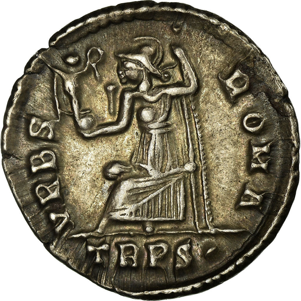 Coin, Valens, Siliqua, Trier, AU(50-53), Silver, RIC:27e.1