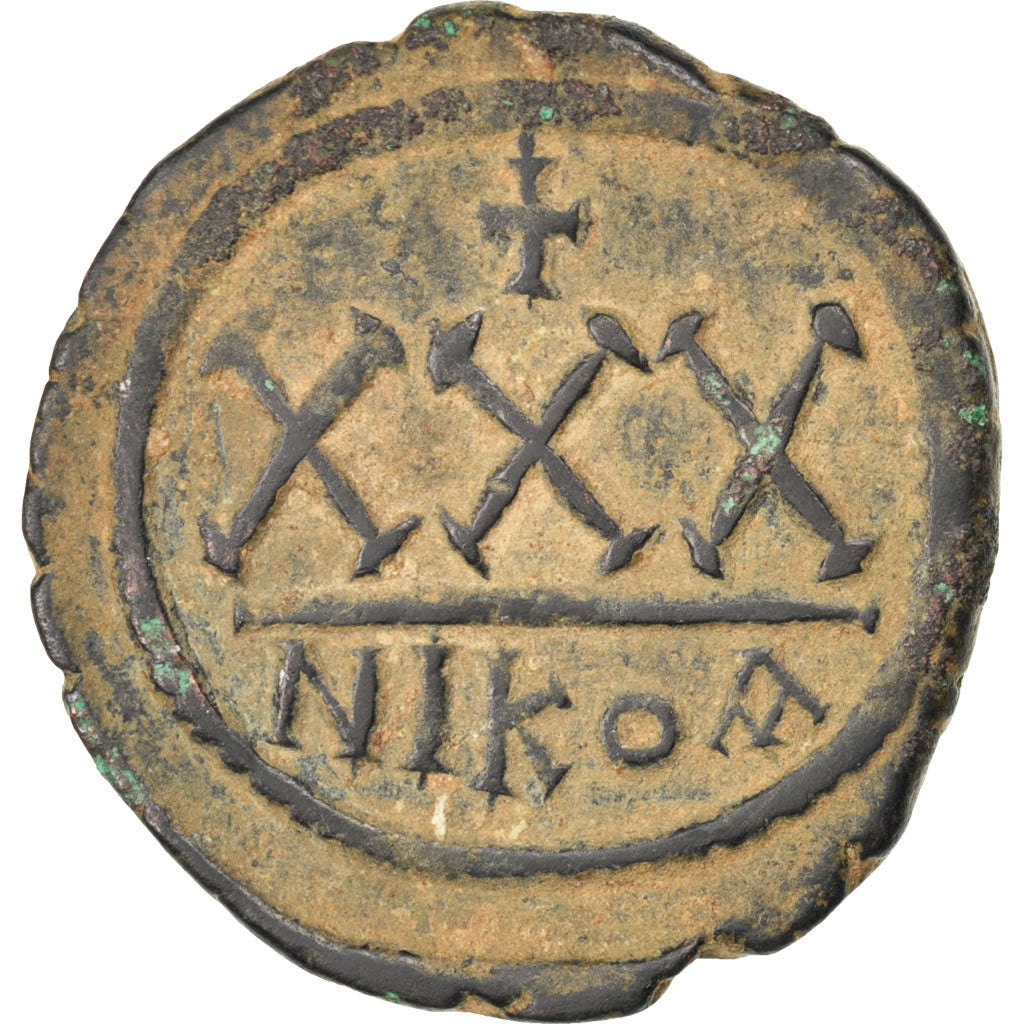 Tiberius II Constantine 578-582, 30 Nummi, Nicomedia, EF(40-45), Copper, Sear...