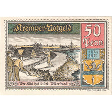 Banknote, Germany, Krempe, 50 Pfennig, paysage, 1920, UNC(65-70), Mehl:742.1a
