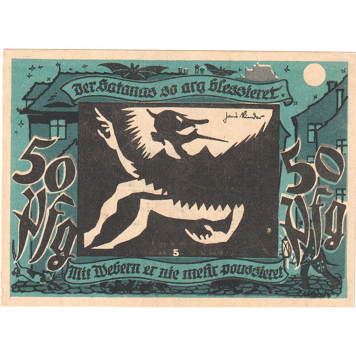 Banknote, Germany, Lichtenstein Callnberg, 50 Pfennig, personnage, 1921