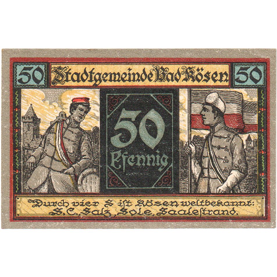 Banknote, Germany, Kösen, Bad, 50 Pfennig, Ecusson 1, 1921, 1921-06-01