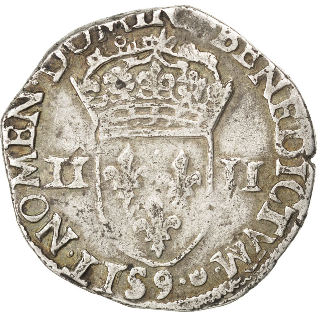 Henri III, Quart d'Écu, croix de face, 1587, Rennes, Duplessy 1133