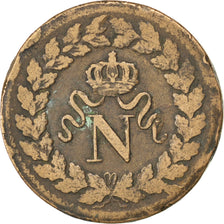 FRANCE, Napoléon I, Decime, 1814, Strasbourg, KM #700, EF(40-45), Bronze, Gadour