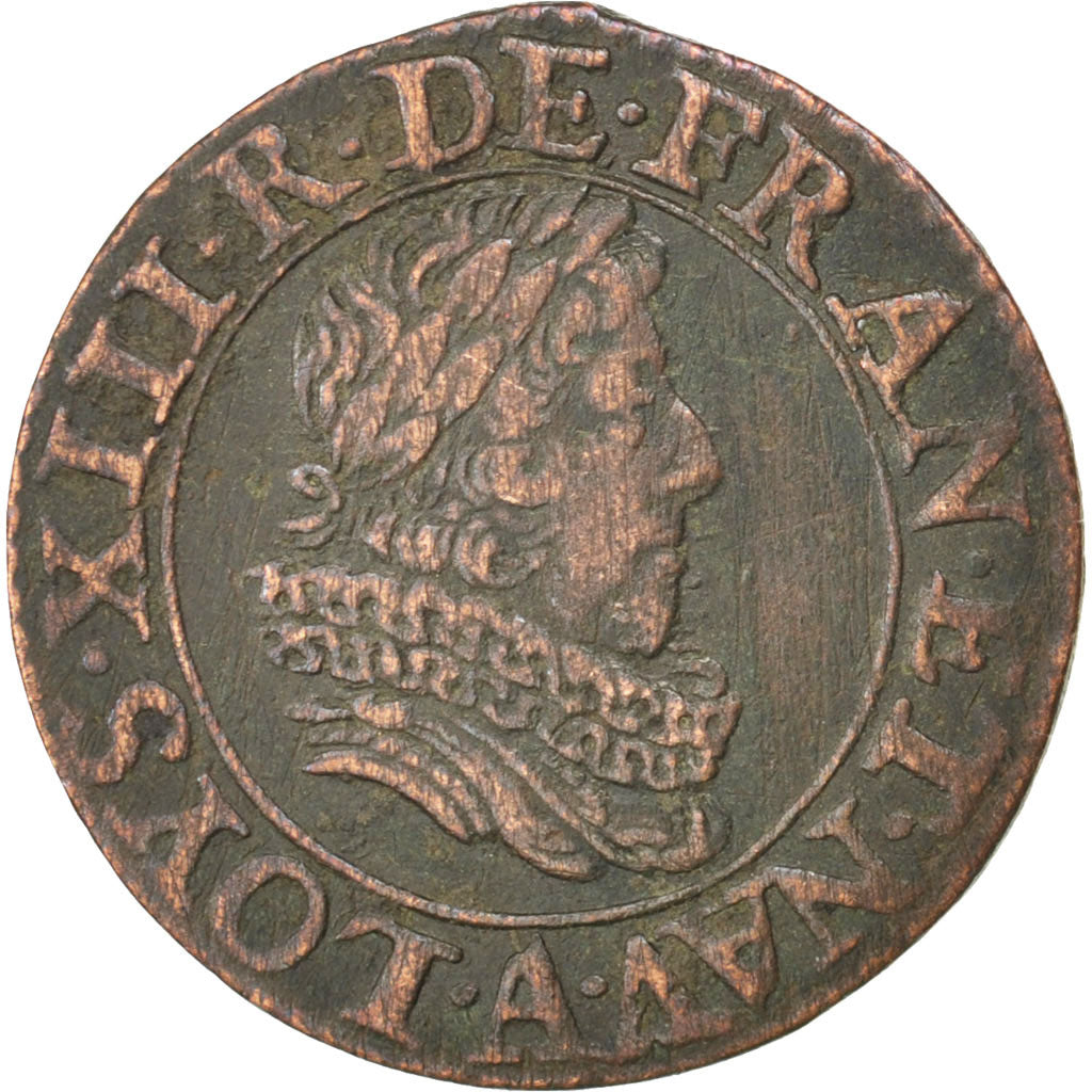 Louis XIII, Double Tournois, 1628 A, Paris, CGKL 394