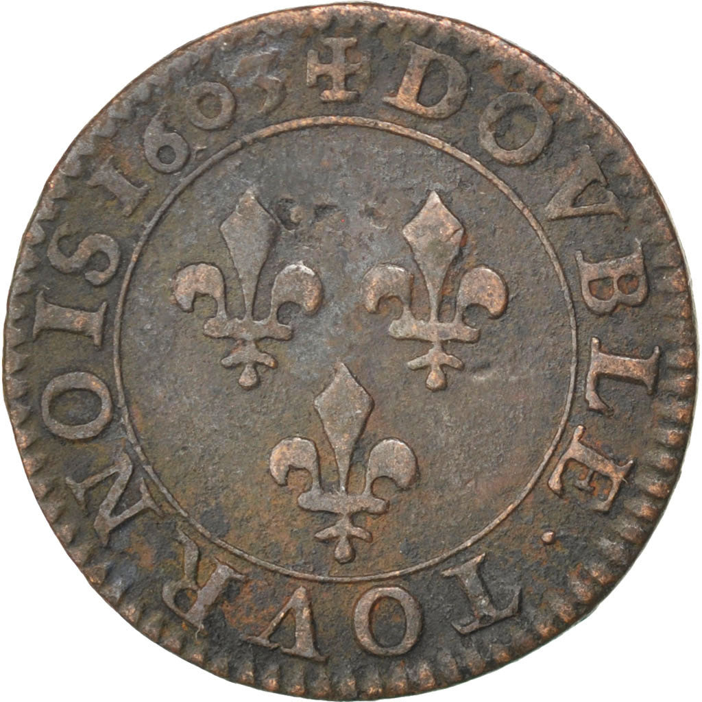 Henri IV, Double Tournois, 1603 A, Paris, CGKL 222