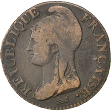 Moneda, Francia, Dupré, 5 Centimes, 1795, Limoges, BC+, Bronce, KM:635.2